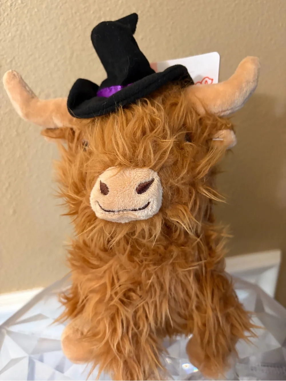 Multi Pet Highland Cow with Witch Hat Dog Toy